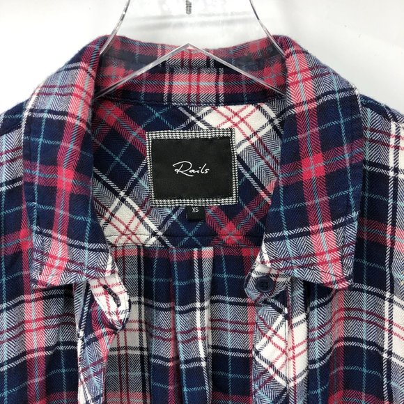 Rails XS Hunter Long Sleeve Button Up Plaid Shirt Super Soft - Picture 1 of 7